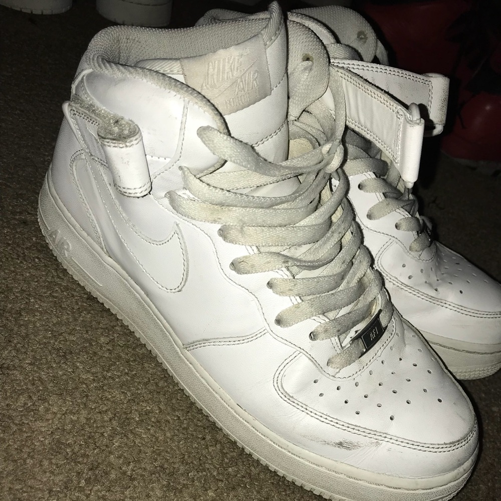 White Nike Air Forces Hightops